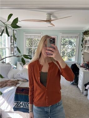 J. Crew Women’s Cashmere Cardigan - Burnt Orange